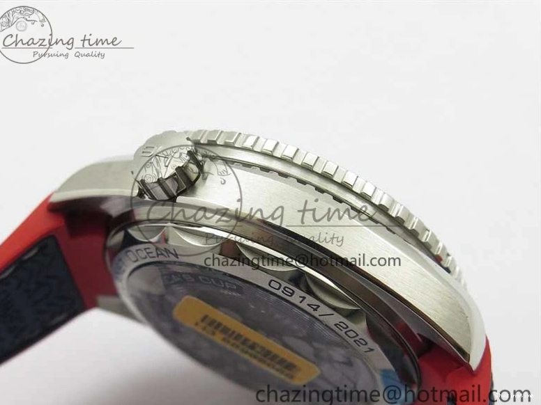 0504 Comfortable Planet Ocean 43.5mm America’s Cup VSF Best Edition White Dial On Blue Gummy Strap A 7900